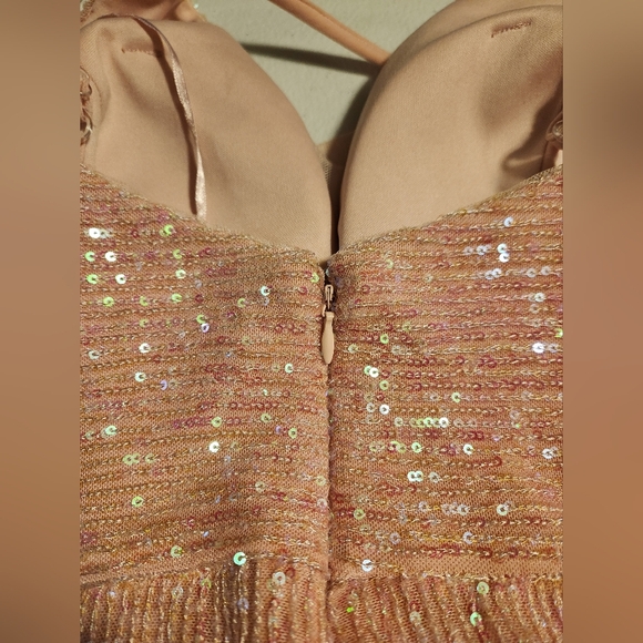 Morgan & Co Blush Sequin Evening Gown - Picture 6 of 8